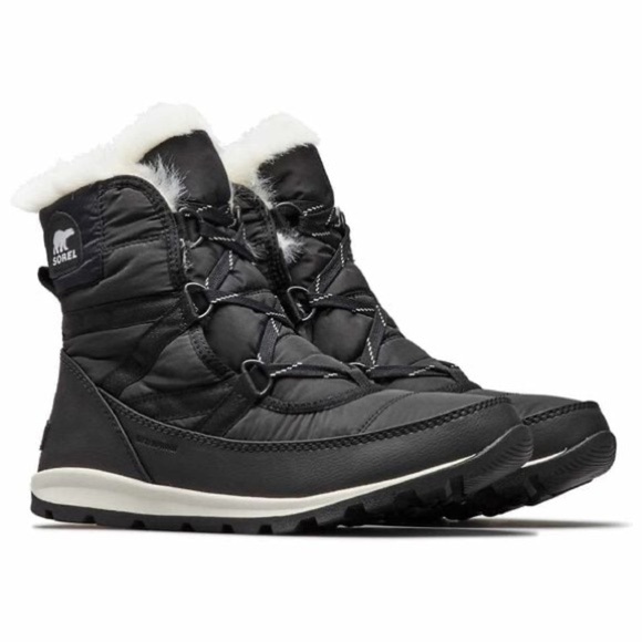 Sorel Black Winter Boots with White Faux Fur Lining - Picture 6 of 6